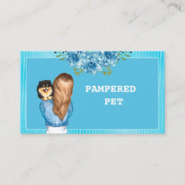 ブルーフローラペットトリマーホールディングパピー 名刺