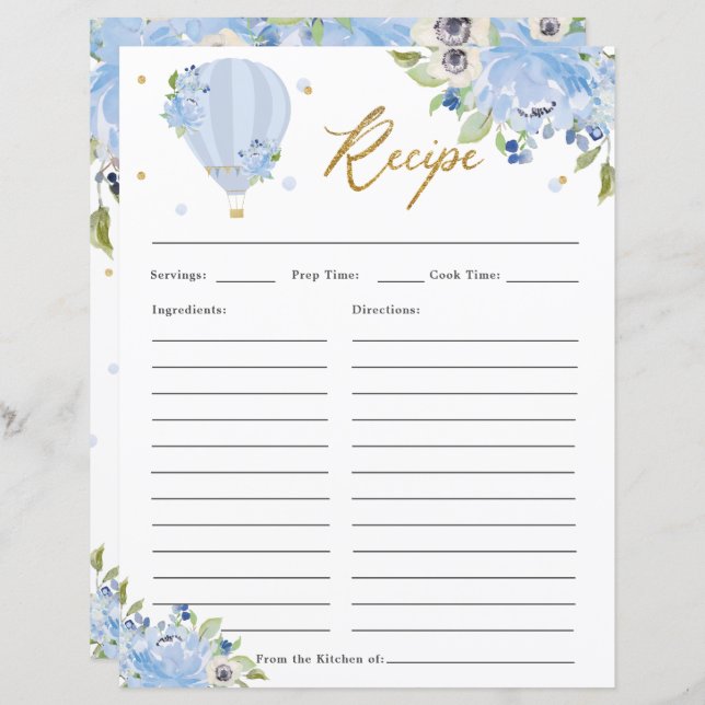 ブルーフローラホットエアバルーンブライダル持参レシピ (正面/裏面)