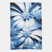 ブルーフローラホリデークリスマスキッチンタオル キッチンタオル (縦)