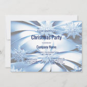 ブルーフローラホリデークリスマスパーティの招待状 招待状 (裏面)