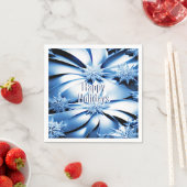 ブルーフローラホリデークリスマスペーパーナプキン スタンダードカクテルナプキン (インサイチュ)