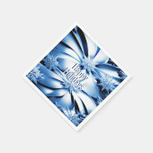 ブルーフローラホリデークリスマスペーパーナプキン スタンダードカクテルナプキン (角)