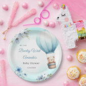 ブルーフローラボホテディベア男の子の赤ちゃんシャワー ペーパープレート (パーティー)