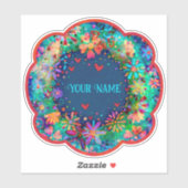 ブルーフローラボホトレンディー名喚起ステッカー シール (シート)