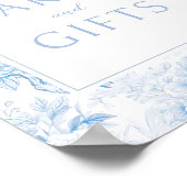 ブルーフローラボホ結婚のカードのギフトポスター ポスター (角)