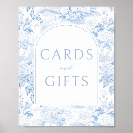 ブルーフローラボホ結婚のカードのギフトポスター ポスター (正面)
