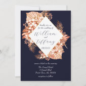 ブルーフローラボホ結婚ズ 招待状 (正面)