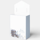 ブルーフローラボンジュールベベベマカロンベイビーシャワー フェイバーボックス (見開き)