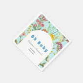 ブルーフローラボーイエレガントスクエアベイビーシャワー スタンダードカクテルナプキン (角)