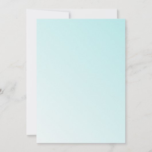 ブルーフローラボーイエレガントスクエアベイビーシャワー 招待状 (裏面)