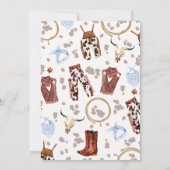 ブルーフローラボーイズ最初のロデオ1歳の誕生日 招待状 (裏面)