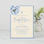 ブルーフローラボーイバプテスマ招待 招待状 (スタンド正面)