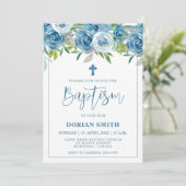 ブルーフローラボーイバプテスマ招待 招待状 (スタンド正面)