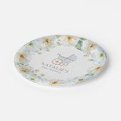 ブルーフローラボーイベビーシャワー紙プレート ペーパープレート (アングル)