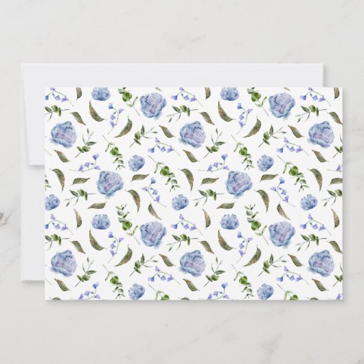 ブルーフローラボーイベビー写真誕生発表 案内状 (裏面)