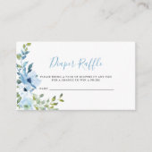 ブルーフローラボーイ赤ちゃんシャワーおむつラッフルチケット エンクロージャーカード (正面)