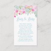 ブルーフローラボーイ赤ちゃんシャワーベビー本 エンクロージャーカード (正面)