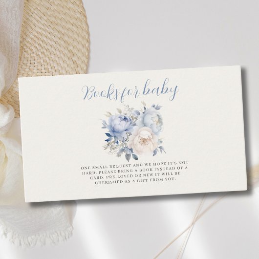 ブルーフローラボーイ赤ちゃんシャワーベビー本 エンクロージャーカード