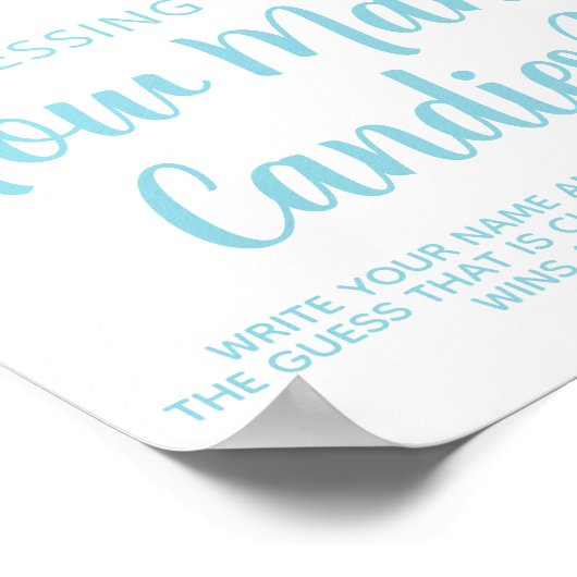 ブルーフローラボーイ赤ちゃんシャワー推理ゲーム ポスター (角)