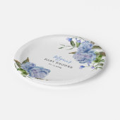 ブルーフローラボーイ赤ちゃんシャワー ペーパープレート (アングル)