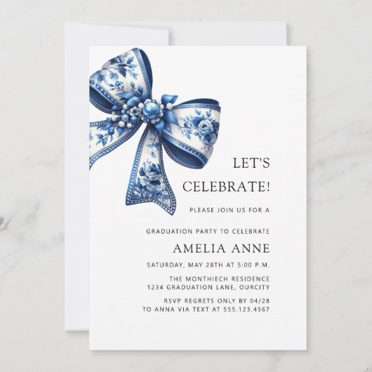 ブルーフローラボーエレガントズ2025大学院写真パーティー 招待状 (裏面)