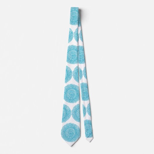 ブルーフローラマンダラアートタイ ネクタイ (正面)