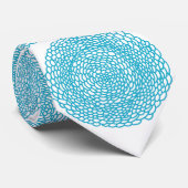 ブルーフローラマンダラアートタイ ネクタイ (ロール)