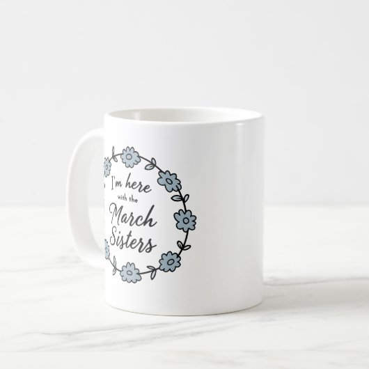 ブルーフローラマーチシスターズリトルウィメンズ コーヒーマグカップ (正面左)