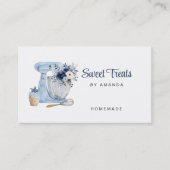 ブルーフローラミキサQRコード名刺 名刺 (正面)