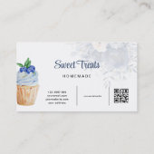 ブルーフローラミキサQRコード名刺 名刺 (裏面)