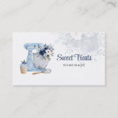 ブルーフローラミキサQRコード名刺 名刺 (正面)