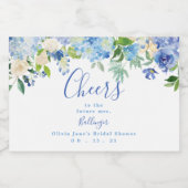 ブルーフローラミニきらめくワインラベル、ブライダルショー スパークリングワインラベル (シングルラベル)