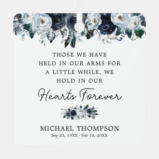 ブルーフローラメモリアル写真記念 メタルオーナメント (正面)