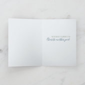 ブルーフローラモダンエージ誕生日カード カード (内部)