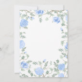 ブルーフローラモダングリーンウォーター結婚カラー 招待状 (裏面)