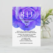 ブルーフローラモノグラムバラフラワーエレガントな結婚式 招待状 (スタンド正面)