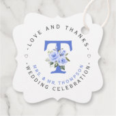 ブルーフローラモノグラム結婚サーキュラー フェイバータグ (裏面)