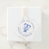 ブルーフローラモノグラム結婚サーキュラー フェイバータグ (インサイチュ)