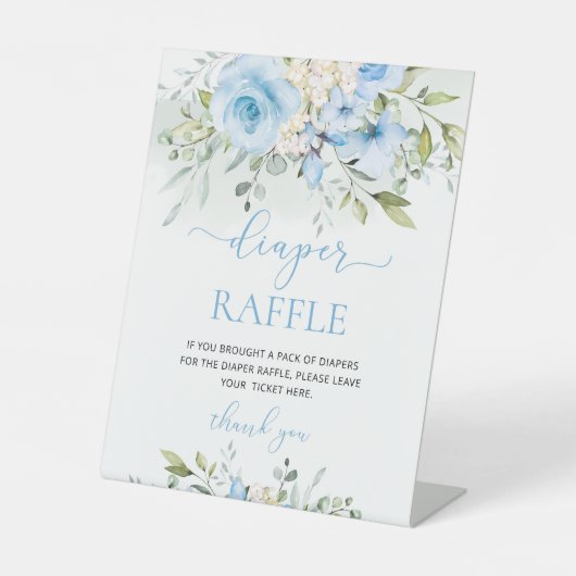 ブルーフローラユーカリおむつラッフル 台座サイン (正面)