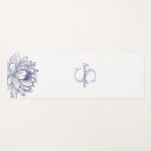 ブルーフローララインスケッチパーソナライズされたヨガマット ヨガマット (正面(横))