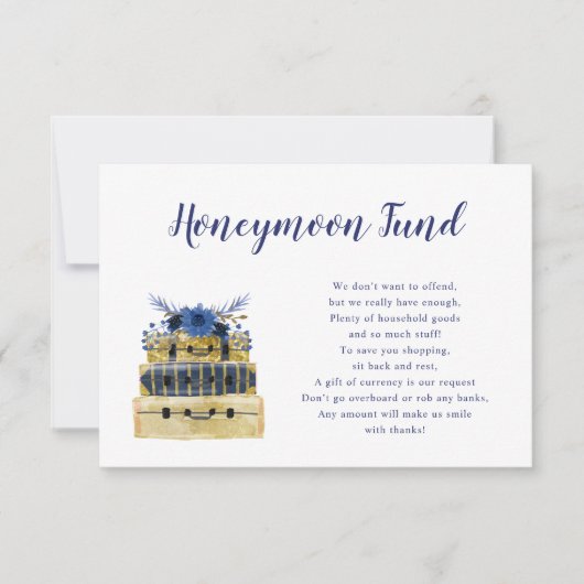 ブルーフローララゲージハネムーンファンドカード 招待状 (正面)