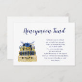 ブルーフローララゲージハネムーンファンドカード 招待状 (正面/裏面)