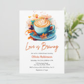 ブルーフローララブイズブルーイング写真ブライダルシャワー 招待状 (スタンド正面)