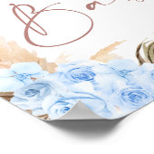 ブルーフローラリトルカボチャ赤ちゃんシャワーへようこそ ポスター (角)