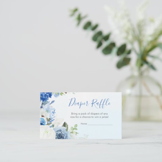 ブルーフローラリトルピーナッツおむつラッフル エンクロージャーカード (スタンド正面)