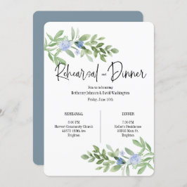 ブルーフローラリハーサル&ディナー招待状 招待状