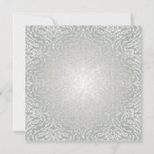 ブルーフローラリボンシルバーダマスクウェディング招待状 招待状 (裏面)