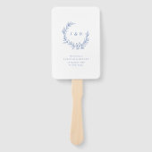 ブルーフローラリースモノグラム結婚式 プログラム ハンドファン (正面)