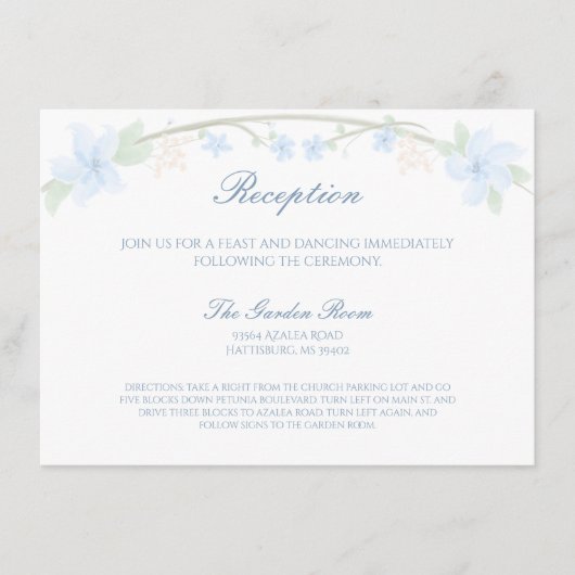 ブルーフローラリース披露宴 エンクロージャーカード (正面)