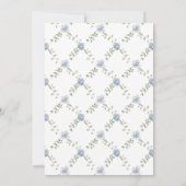 ブルーフローラリース春サマー男の赤ちゃんシャワー 招待状 (裏面)